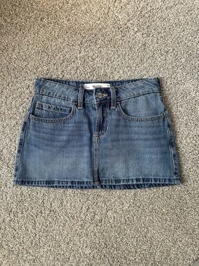 Hollister Light Blue Denim Mini Skirt